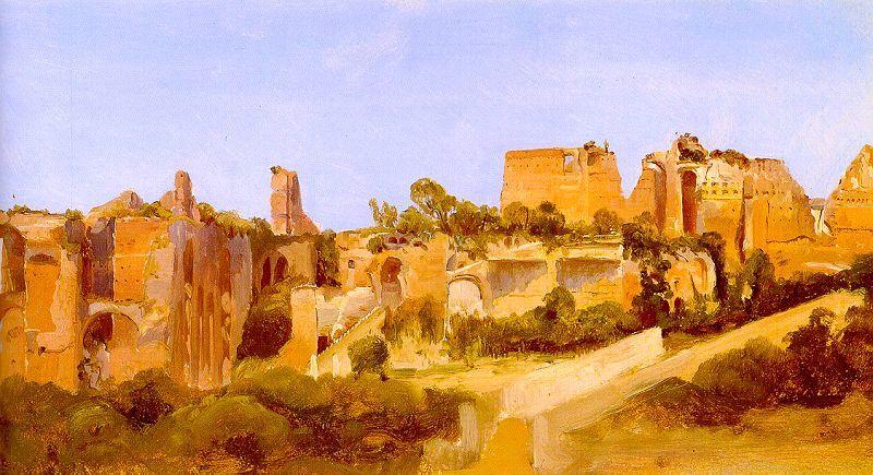 Charles Blechen The Ruins of the Septizonium on the Palatine in Rome oil painting image